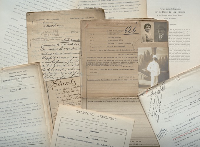 Files of the Africa Personnel Service of the Ministry of Colonies (© State Archives Belgium) Collage of documents taken from colonial personnel files preserved at the National Archives 2 – Joseph Cuvelier repository