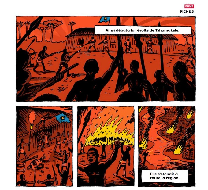 Image from the comic “L’histoire de la révolte de Tshamakélé”