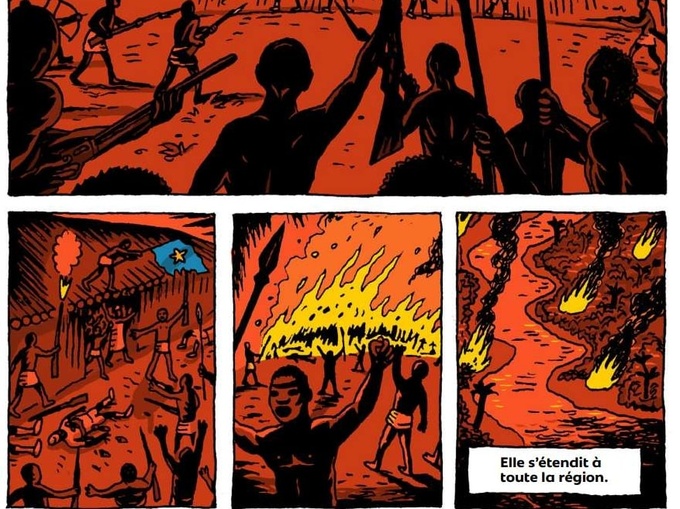 Image from the comic “L’histoire de la révolte de Tshamakélé”
